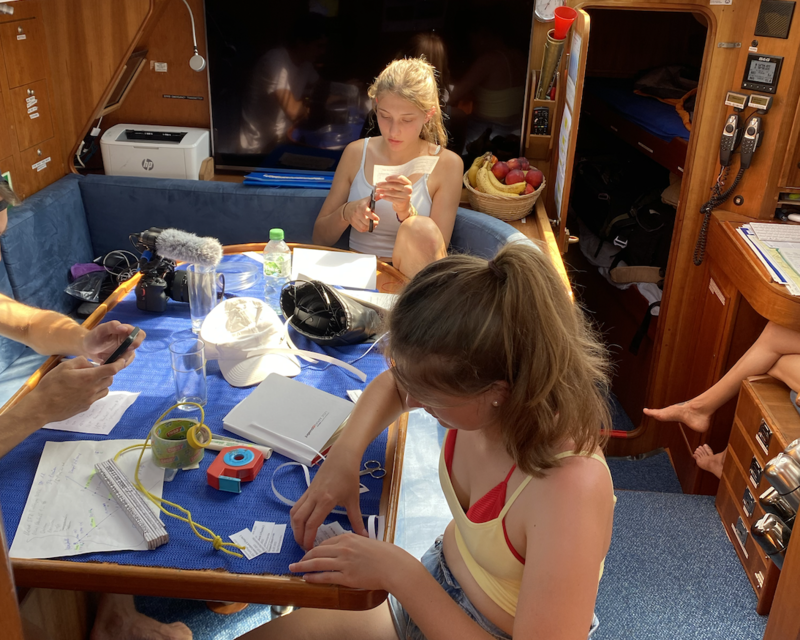 Arbeit auf dem Boot in der Lübecker Bucht